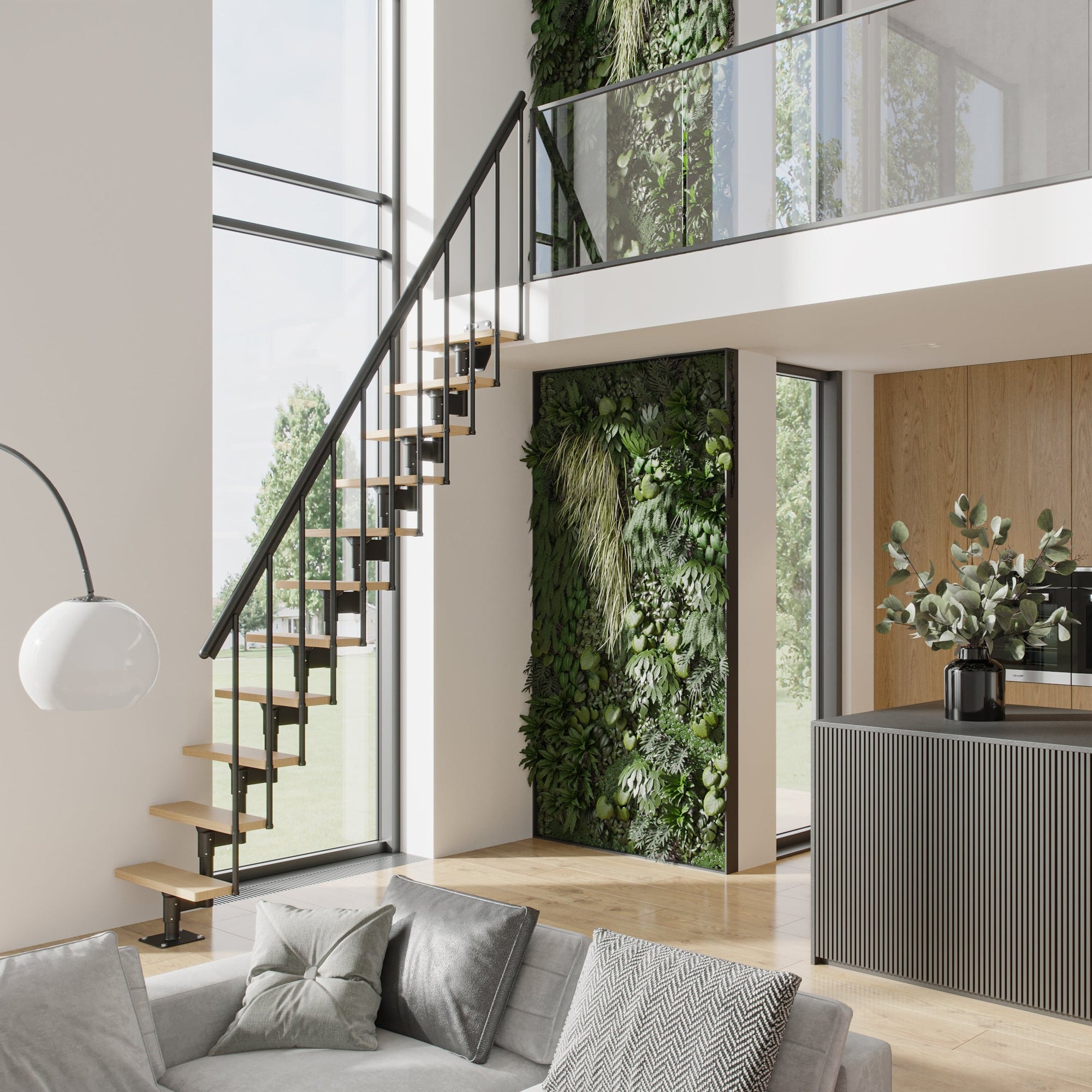 Modular Box Staircase DALLAS Straight Modular Staircase Kit - Staircase & Railing Store