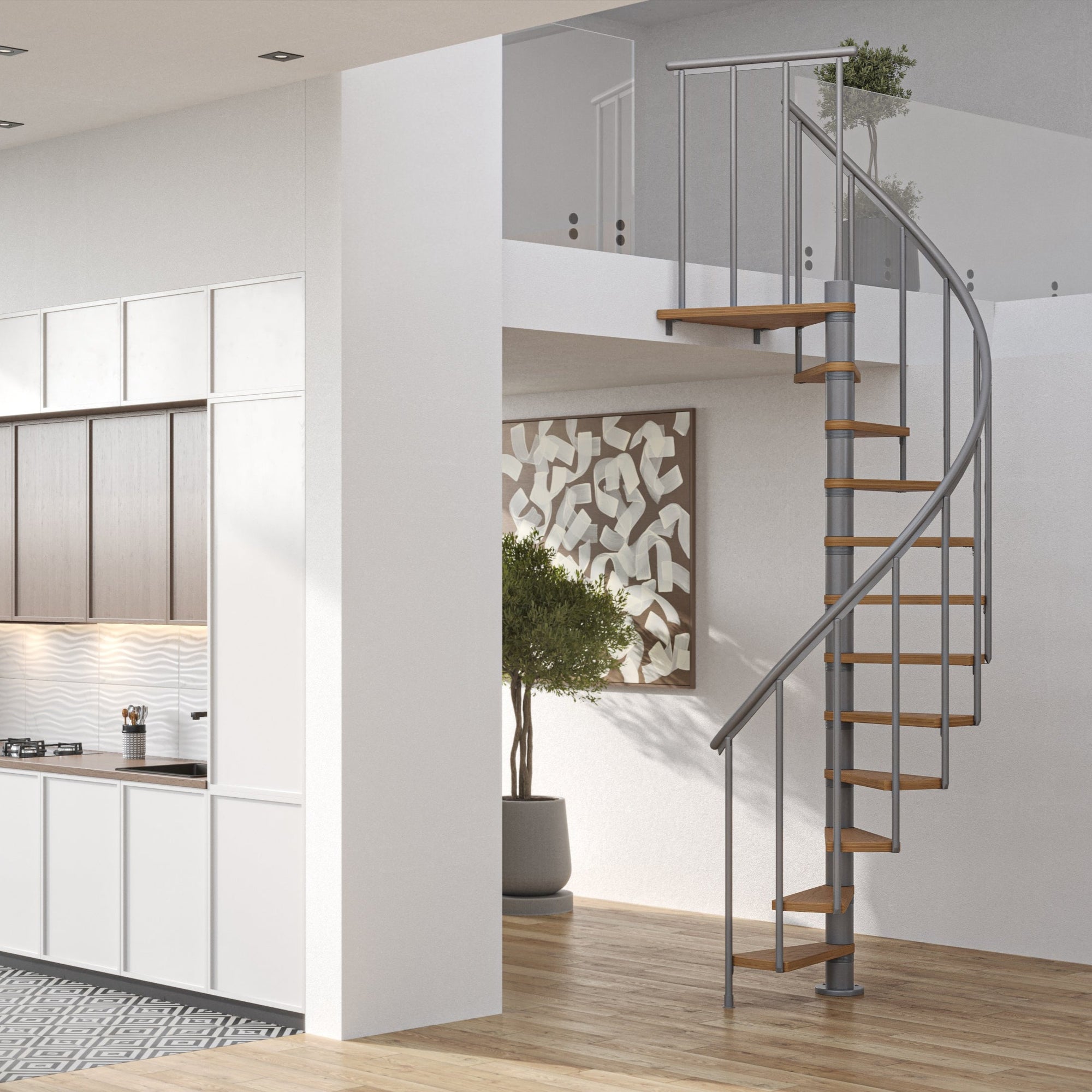 CALGARY 47" Diameter Standard Spiral Staircase Kit