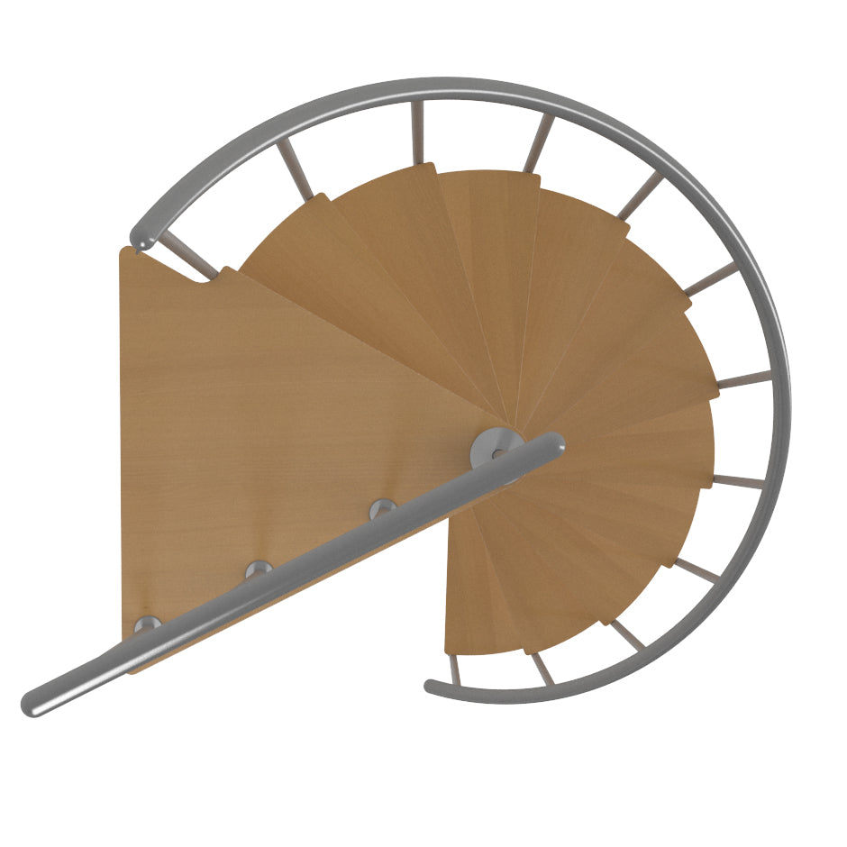 Calgary Grey 55" Diameter Standard Spiral Staircaise Kit