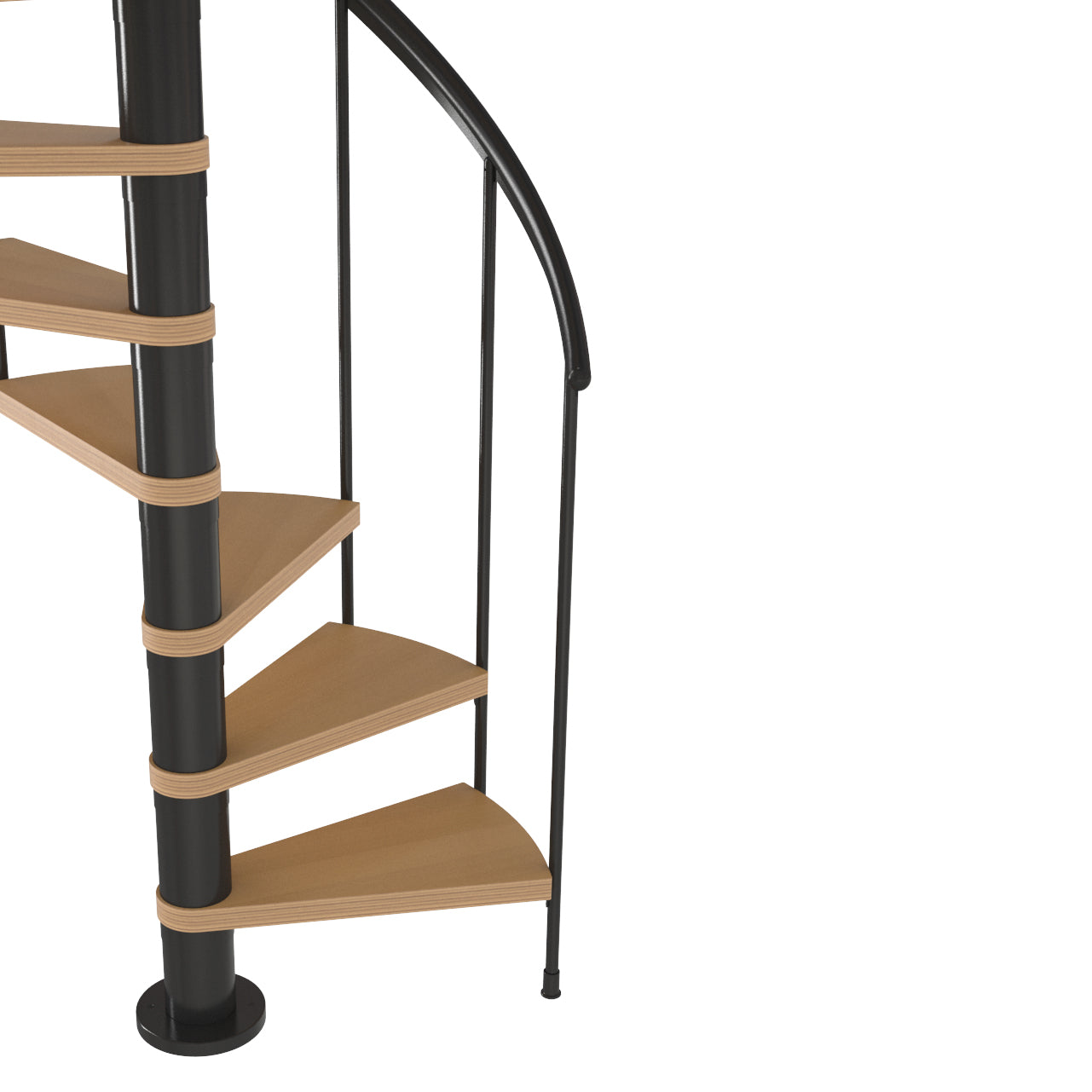 Calgary Black 47" Diameter Standard Spiral Staircase Kit