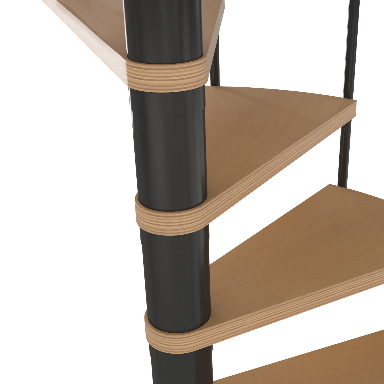 Calgary Black 47" Diameter Standard Spiral Staircase Kit