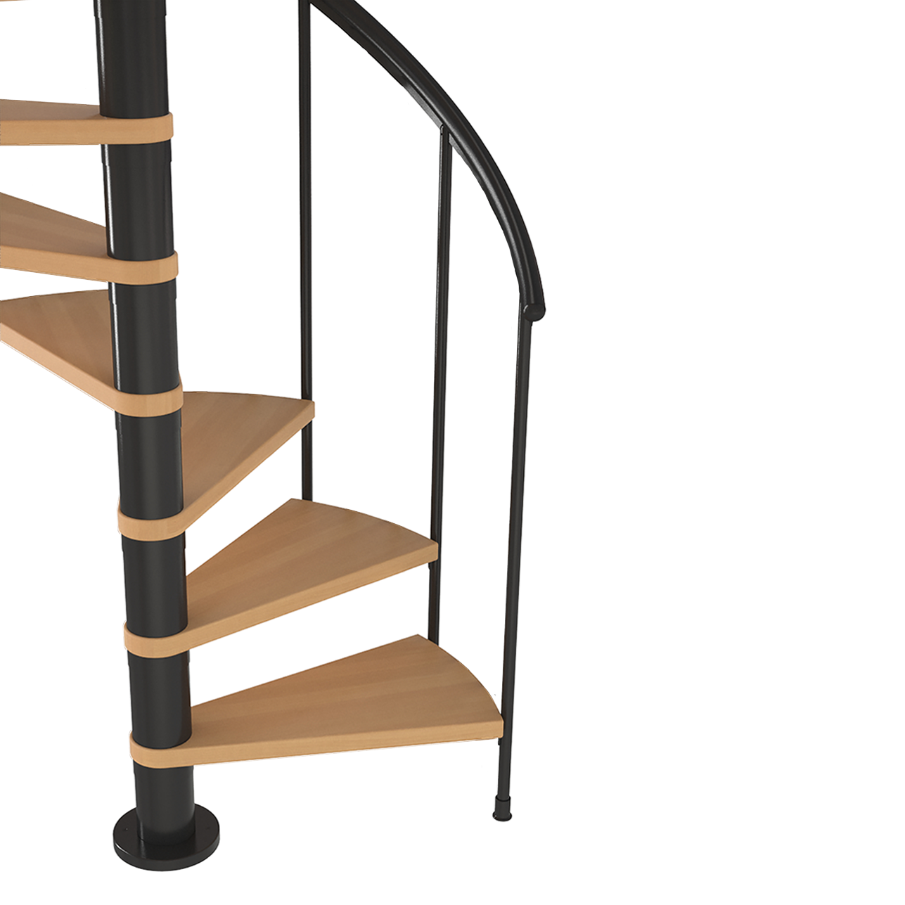 Calgary Black 55" Diameter Standard Spiral Staircaise Kit