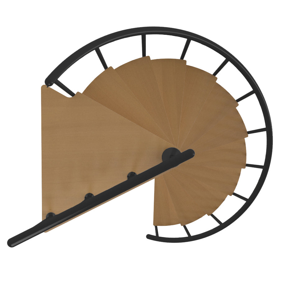 Calgary Black 55" Diameter Standard Spiral Staircaise Kit
