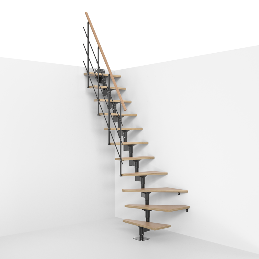 Stair Set DALLAS Quarter Turn Modular Staircase Kit - Staircase & Railing Store