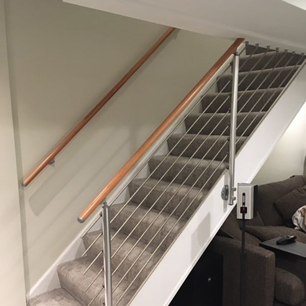 Prova Finished Beech Wood 79" Long Handrail Kit Lifestyle