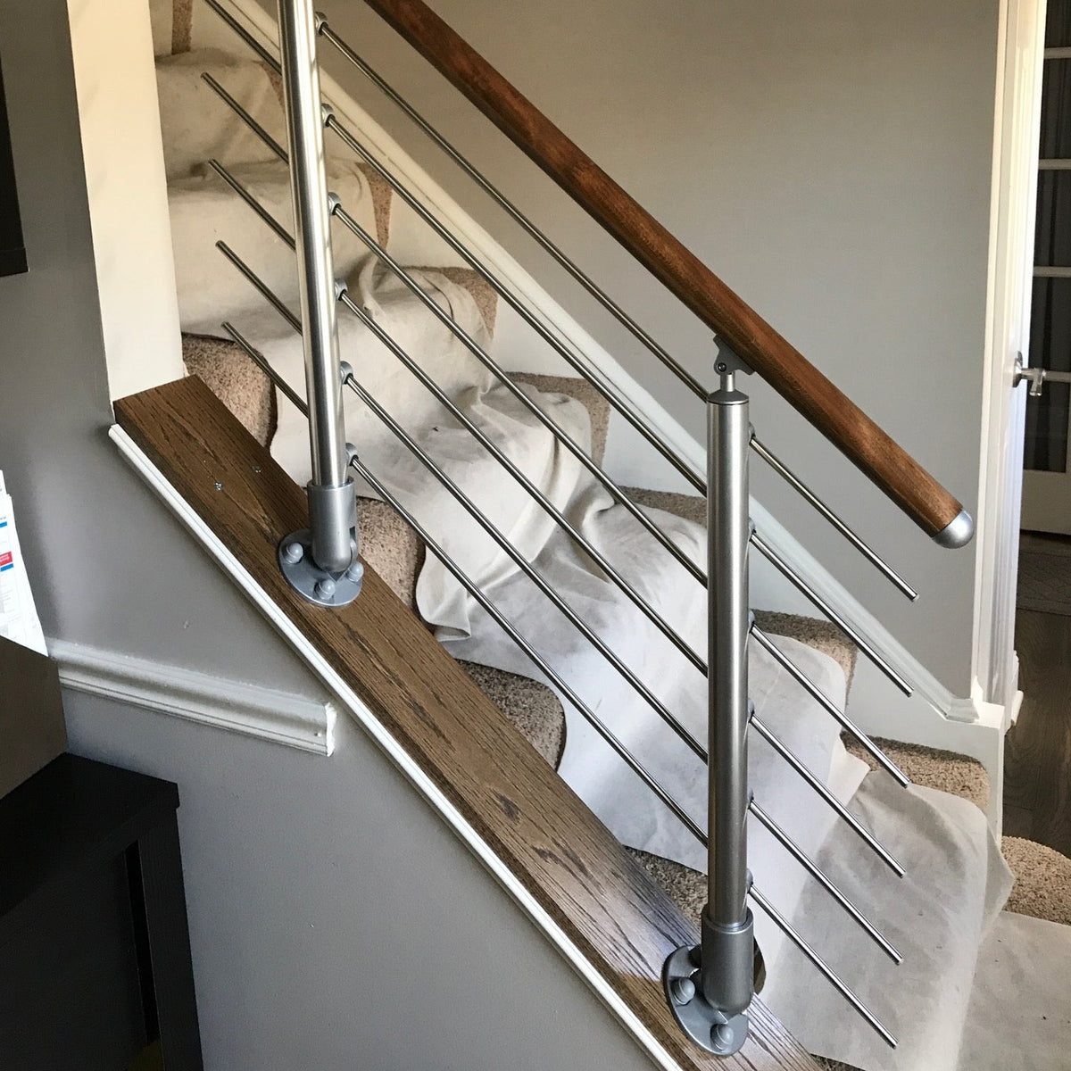 Prova Post Angle Mount Grey | Staircase & Railing Store