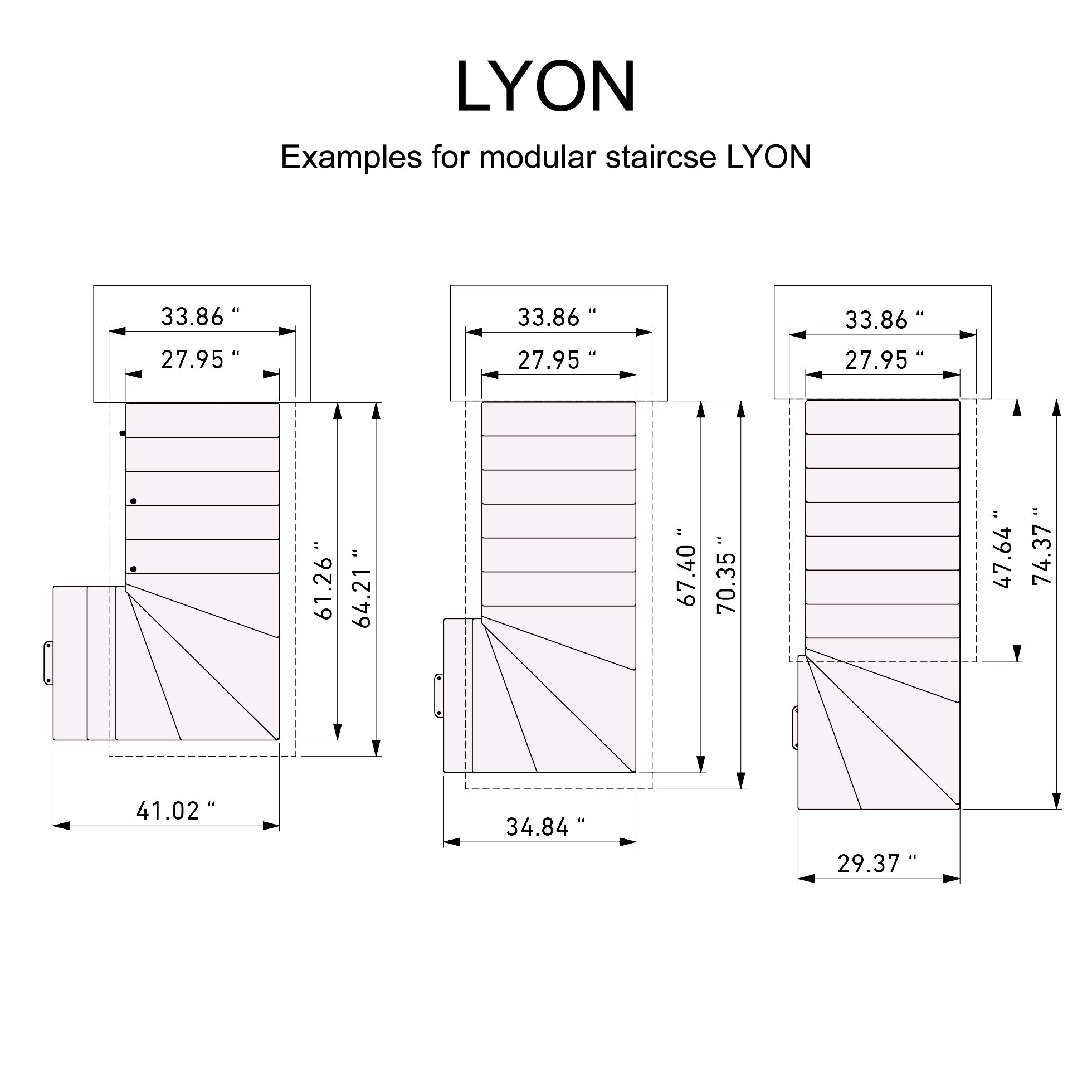 Dolle Lyon Modular Staircase Kit - Black Layout