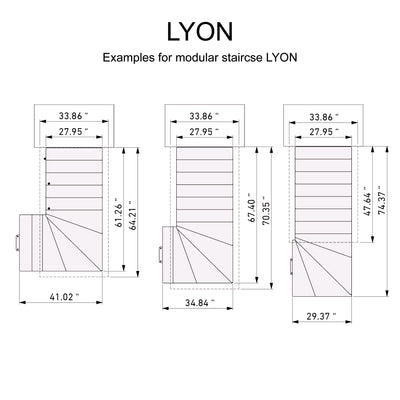 Dolle Lyon Modular Staircase Kit - Black Layout