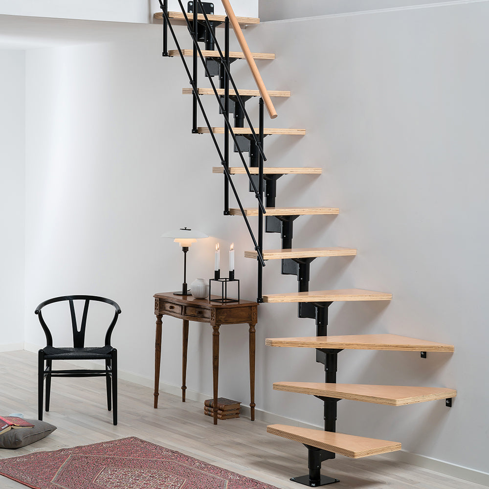 Modular Box Staircase DOLLE LYON Modular Staircase Kit - Black | Staircase & Railing Store