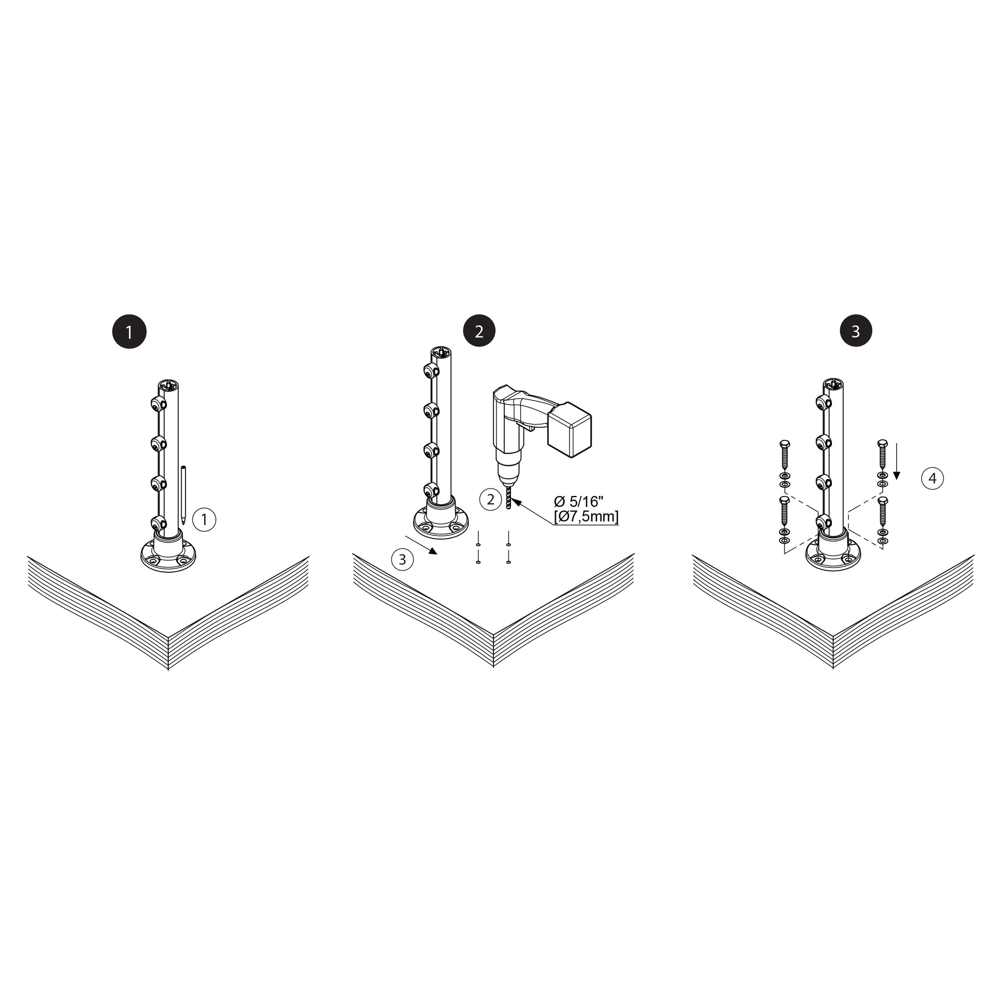 Prova PA22 Galvanized Steel Hex Screws for Posts - Wood Installation