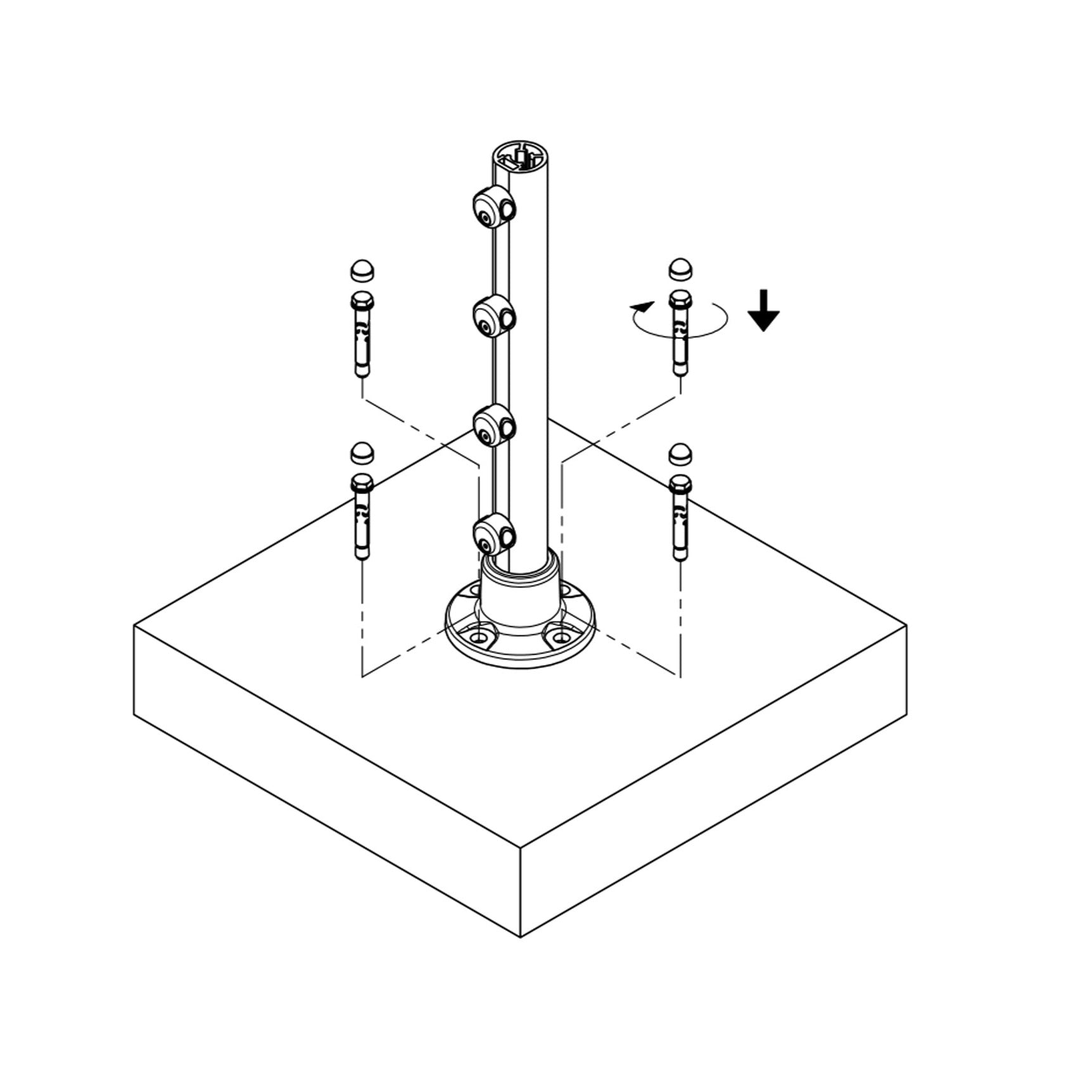 Prova PA23 Heavy Duty Concrete Anchors for Posts Installation