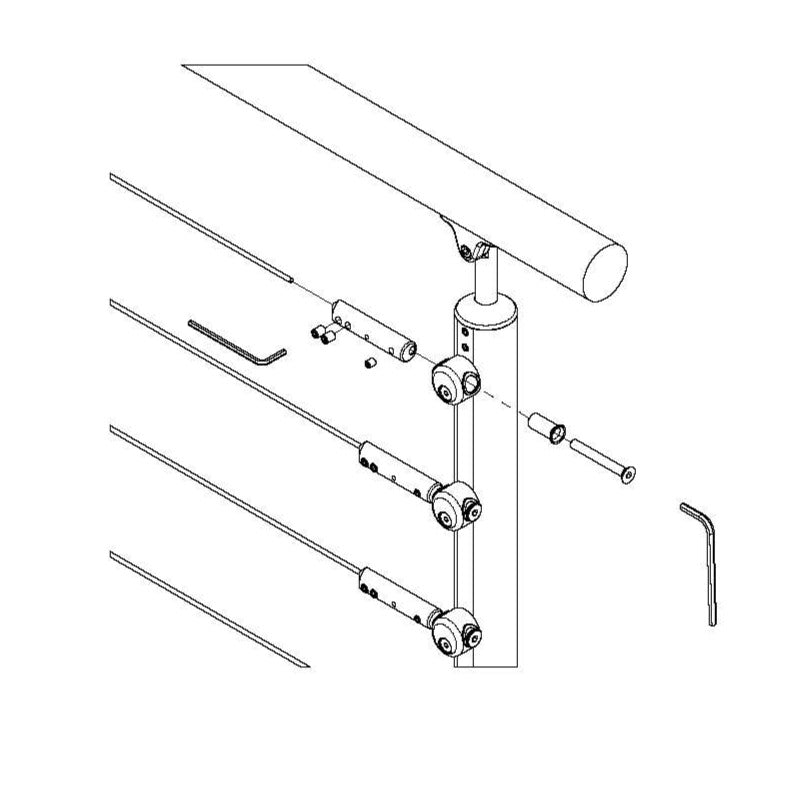 Prova PA26 Cable Post Adjustment Terminal for Cable In-Fill 36" Installation