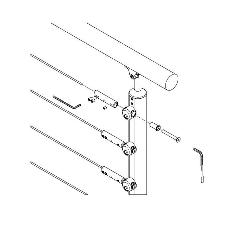 Prova PA26a Cable Post Adjustment Terminal for Cable In-Fill 42" Installation