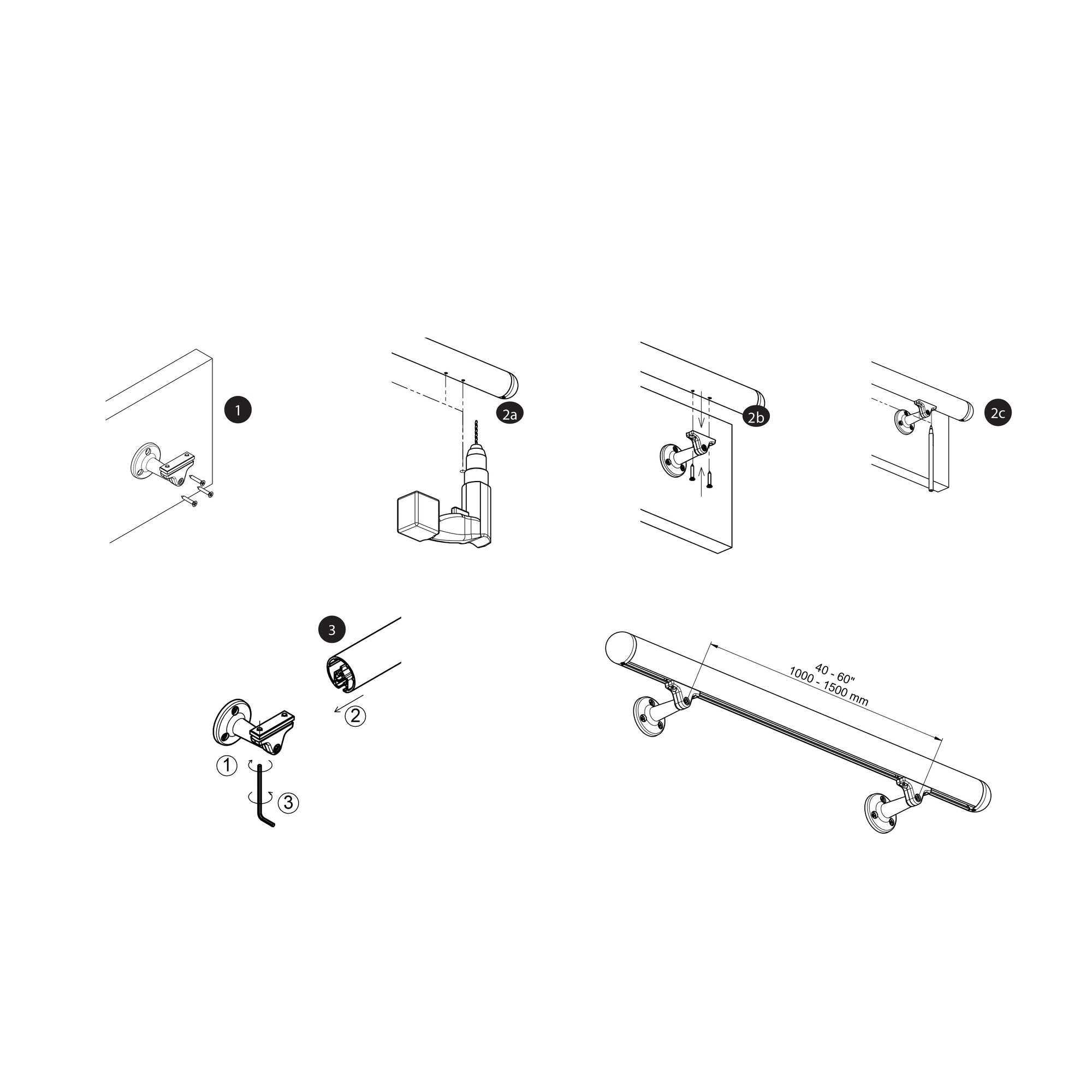 Prova PA9 Wall Fitting for Prova Handrails