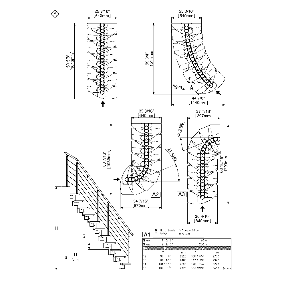 Dolle Rome Modular Staircase Kit Layout