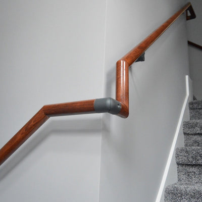Prova Unfinished Beech Wood 79" Long Handrail Kit with Grey Components