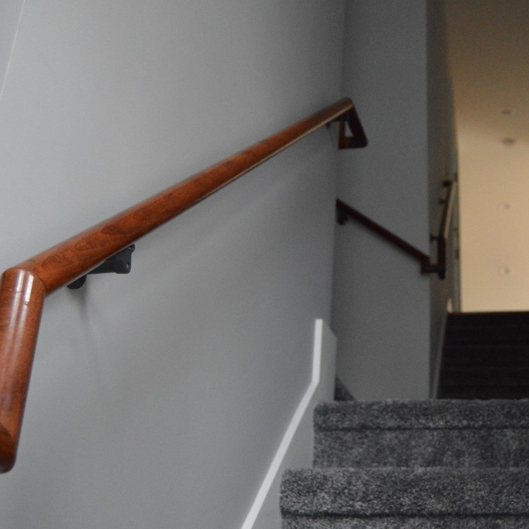 Prova Unfinished Beech Wood 79" Handrail Kit with Grey Components